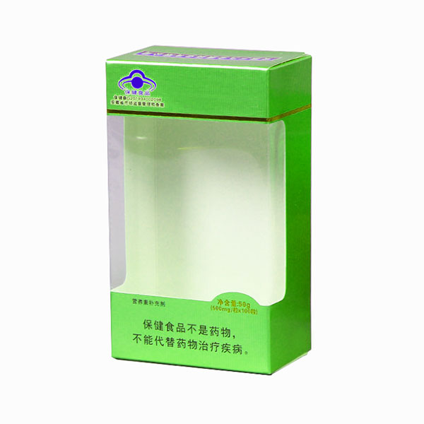 Custom collapsible folding paper box with clear front panel