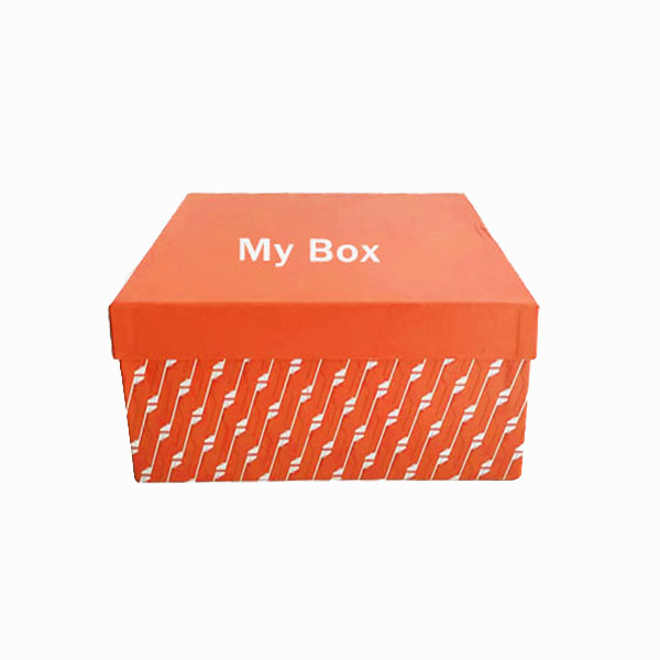 Printed corrugated lid and base shoe box