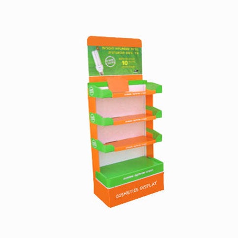 Foldable supermarket store floor carton display rack