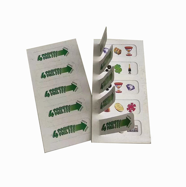 Custom recyclable pull tabs and break open lottery tickets printing