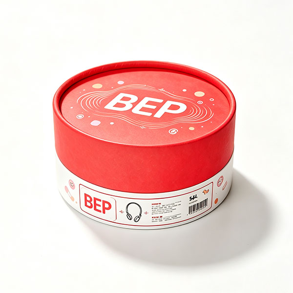 Custom printed round earphone paper tube packaging