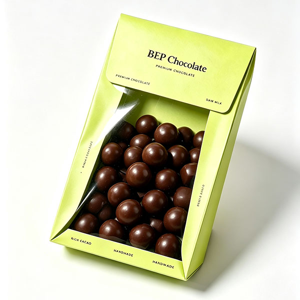 Custom Chocolate Bag with Large Clear PET Window