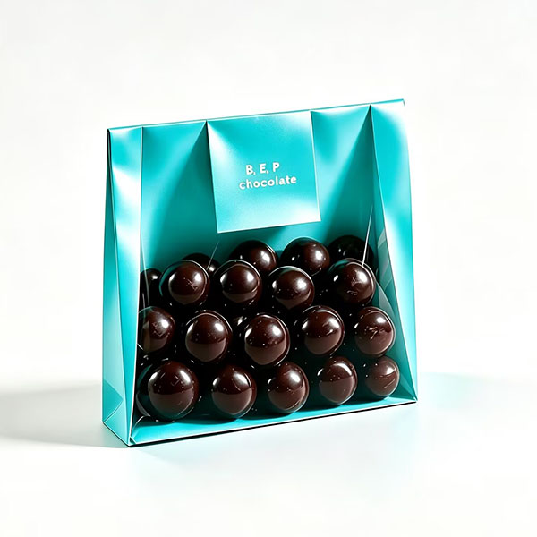 Custom Transparent Window Chocolate Bag with Paper Backing